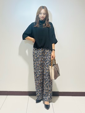 「ITEMS URBANRESEARCH（アイテムズ アーバンリサーチ）のシアー5ブソデハイネックブラウス（シャツ/ブラウス）」を使った、KAMEさん（レディース・160cm）の秋コーディネート