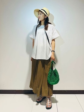 「SMELLY（スメリー）のアイテム（帽子）」を使った、ameさん（レディース・160cm）の夏コーディネート