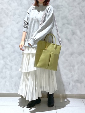 「サマンサタバサ」｜「アイテム（スウェット）」を使った、strakuさん（レディース・160cm）の春コーディネート