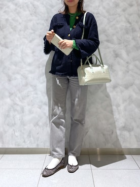 「ミントグリーン」｜「アイテム（ボストンバッグ）」を使った、strakuさん（レディース・160cm）の春コーディネート