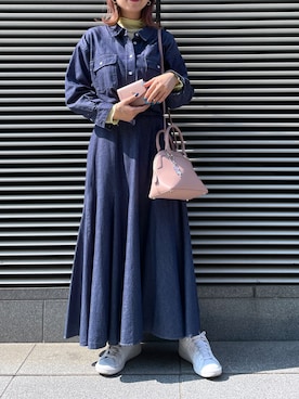 「ショルダーバッグ」｜「アイテム（財布、ピンク系）」を使った、strakuさん（レディース・160cm）の春コーディネート