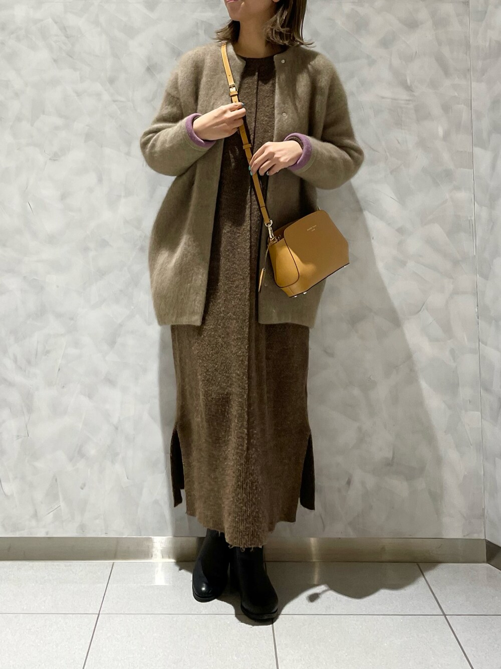 人気　美品　エレンディーク　ラクーンミックスダブルカーディガン　ニット ELENDEEK カーディガン CNラクーンミックスダブルカーディガン