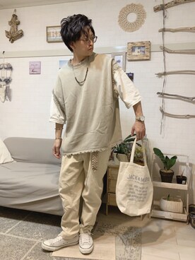 「GGD（ジージーディー）のアイテム（アクセサリー）」を使った、kibecchiさん（メンズ・170cm）の秋コーディネート