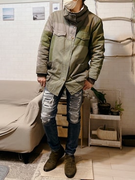 「スエードシューズ」｜「アイテム（ブーツ）」を使った、kibecchiさん（メンズ・170cm）の春コーディネート