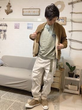 「BAYFLOW（ベイフロー）のアイテム（ブルゾン）」を使った、kibecchiさん（メンズ・170cm）の秋コーディネート