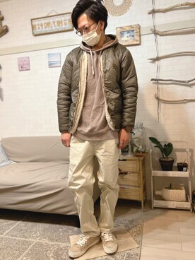 「Lee（リー）のアイテム（ブルゾン）」を使った、kibecchiさん（メンズ・170cm）の冬コーディネート