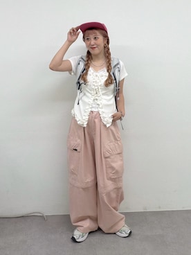 「アイテム（その他パンツ）」を使った、あみこさん（レディース・156cm）の夏コーディネート