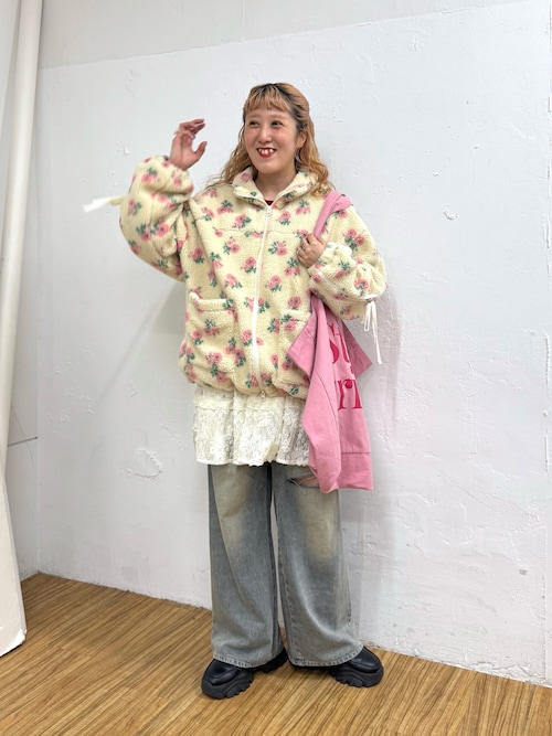 花柄ボアラインブルゾン（ブルゾン）｜w closet（ダブルクローゼット