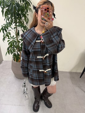 「アイテム（その他アウター）」を使った、あみこさん（レディース・156cm）の秋コーディネート