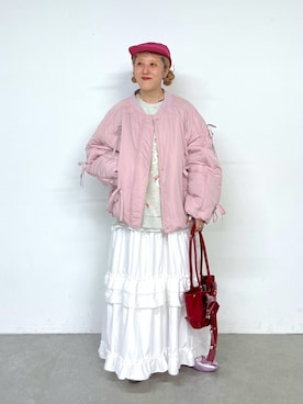 「アイテム（ブルゾン）」を使った、あみこさん（レディース・156cm）の秋コーディネート