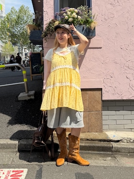 「w closet（ダブルクローゼット）のアイテム」を使った、あみこさん（レディース・156cm）の春コーディネート