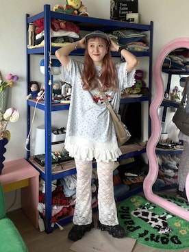 「w closet（ダブルクローゼット）のスターバックルマルチWAYバッグ（トートバッグ、ブラウン系）」を使った、あみこさん（レディース・156cm）の春コーディネート