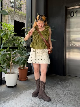 「w closet（ダブルクローゼット）のアイテム」を使った、あみこさん（レディース・156cm）の春コーディネート