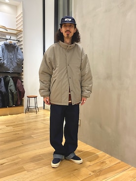 「アイテム（ダウンジャケット/コート）」を使った、uyamiki0526さん（メンズ・168cm）の秋コーディネート