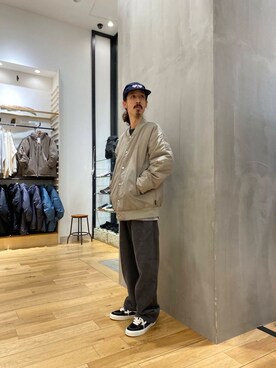 「Gramicci（グラミチ）のアイテム（ダウンジャケット/コート）」を使った、uyamiki0526さん（メンズ・168cm）の秋コーディネート