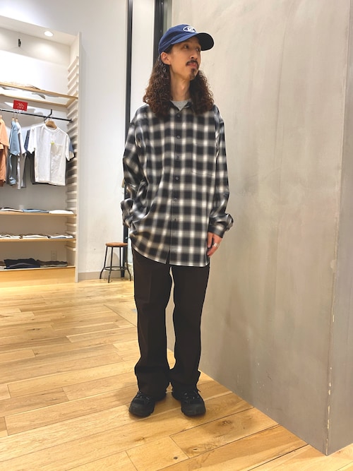『吸水速乾』セオアルファオンブレチェックシャツ