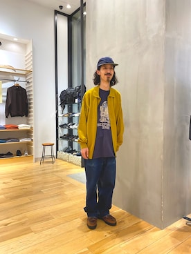「アイテム（イエロー系）」を使った、uyamiki0526さん（メンズ・168cm・30代）の秋コーディネート