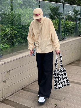 「kutir（クティール）のアイテム（パンツ）」を使った、Z(ゼット) さん（メンズ・182cm）の夏コーディネート