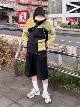 「STUSSY（ステューシー）のアイテム（ジャケット/アウター、イエロー系）」を使った、Z(ゼット) さん（メンズ・182cm）の春コーディネート