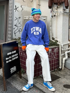 「INTER FACTORY（インターファクトリー）のアイテム（パンツ）」を使った、Z(ゼット) さん（メンズ・182cm）の冬コーディネート