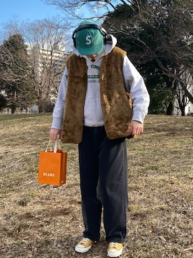 「Champion（チャンピオン）のアイテム」を使った、Z(ゼット) さん（メンズ・182cm）の冬コーディネート