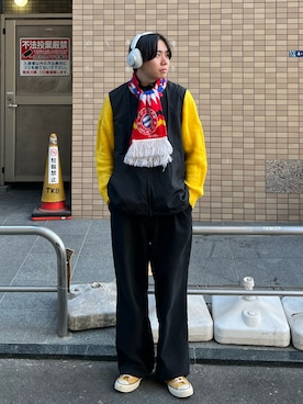 「kutir（クティール）のアイテム（パンツ）」を使った、Z(ゼット) さん（メンズ・182cm）の冬コーディネート