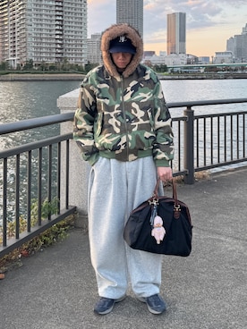 「アイテム（キャップ）」を使った、Z(ゼット) さん（メンズ・182cm・20代）の冬コーディネート