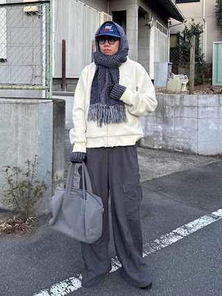 「NIKE（ナイキ）のナイキ スポーツウェア クラブ メンズ ハイパイル フリース コーチ ジャケット / Nike Sportswear Club Men's High-Pile Fleece Coaches Jacket HV1430-297 Light Khaki（ブルゾン）」を使った、Z(ゼット) さん（メンズ・182cm）の冬コーディネート