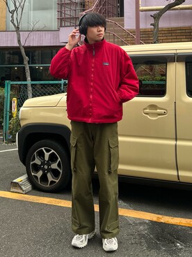 「アイテム（ナイロンジャケット）」を使った、Z(ゼット) さん（メンズ・182cm）の冬コーディネート