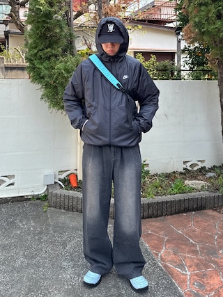 「NIKE(ナイキ)のナイキ ウィンドランナー メンズ ラインド ジャケット / Nike Windrunner Men's Lined Jacket HV8370-010 Black(ブルゾン)」を使った、Z(ゼット) さん(メンズ・182cm)の春コーディネート