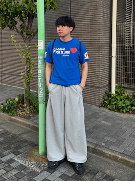 「アイテム（スウェットパンツ）」を使った、Z(ゼット) さん（メンズ・182cm）の秋コーディネート