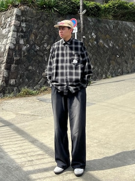 「kutir（クティール）のアイテム（パンツ）」を使った、Z(ゼット) さん（メンズ・182cm）の夏コーディネート
