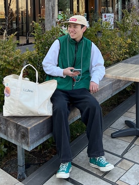 「INTER FACTORY（インターファクトリー）のアイテム（パンツ）」を使った、Z(ゼット) さん（メンズ・182cm）の冬コーディネート
