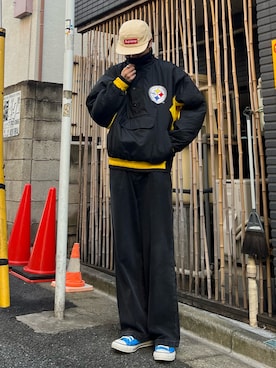 「INTER FACTORY（インターファクトリー）のアイテム（パンツ）」を使った、Z(ゼット) さん（メンズ・182cm）の冬コーディネート