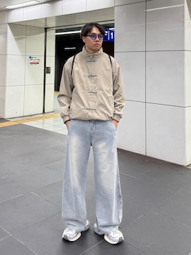 「アイテム（デニムパンツ）」を使った、Z(ゼット) さん（メンズ・182cm）の秋コーディネート