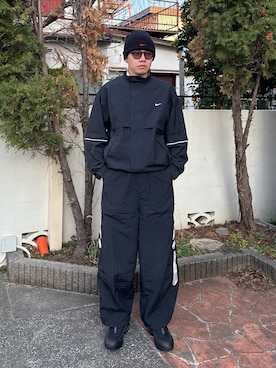 「TRAVEL（トラベル）のスケルトンナイロンパンツブラック（その他パンツ、その他）」を使った、Z(ゼット) さん（メンズ・182cm）の春コーディネート