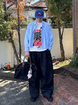 「JORDAN BRAND（ジョーダンブランド）のジョーダン メンズ オーバーサイズド リイシュー Tシャツ / Jordan Men's Oversized Reissue T-Shirt IF3016-133 Sail（Tシャツ/カットソー、ベージュ系）」を使った、Z(ゼット) さん（メンズ・182cm）の春コーディネート