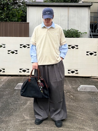 「NIKE(ナイキ)の《セットアップ対応商品》ナイキ スポーツウェア クラブ メンズ フレンチテリー ポロ / Nike Sportswear Club Men's French Terry Polo IQ6274-229 Light Khaki(ポロシャツ)」を使った、Z(ゼット) さん(メンズ・182cm)の秋コーディネート