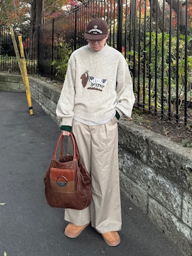 「アイテム（チノパンツ）」を使った、Z(ゼット) さん（メンズ・182cm）の冬コーディネート