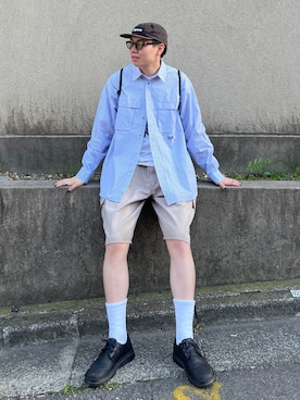 「アイテム（チノパンツ）」を使った、Z(ゼット) さん（メンズ・182cm）の秋コーディネート