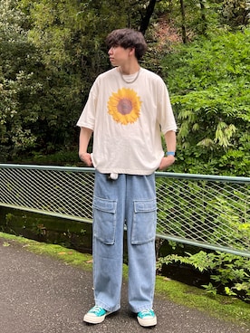 「INTER FACTORY（インターファクトリー）のアイテム（パンツ）」を使った、Z(ゼット) さん（メンズ・182cm）の春コーディネート