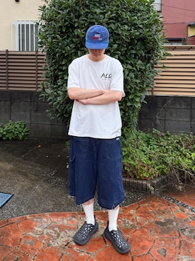 「ANGLAN（アングラン）のアイテム」を使った、Z(ゼット) さん（メンズ・182cm）の夏コーディネート
