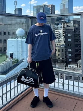 「MLB（メジャーリーグベースボール）のMLB サークルさがらポーチ（ポーチ）」を使った、Z(ゼット) さん（メンズ・182cm・20代）の夏コーディネート