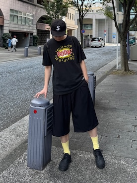 「アイテム（帽子）」を使った、Z(ゼット) さん（メンズ・182cm）の夏コーディネート