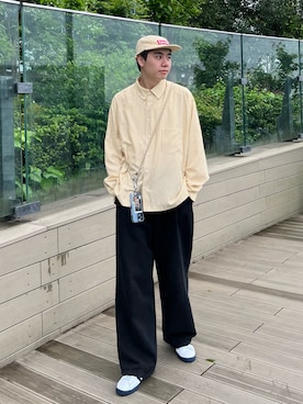 「kutir（クティール）のアイテム（パンツ）」を使った、Z(ゼット) さん（メンズ・182cm）の春コーディネート