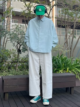 「INTER FACTORY（インターファクトリー）のアイテム（パンツ）」を使った、Z(ゼット) さん（メンズ・182cm）の春コーディネート