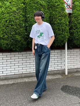 「kutir（クティール）のアイテム（パンツ）」を使った、Z(ゼット) さん（メンズ・182cm）の夏コーディネート