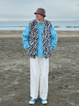 「INTER FACTORY（インターファクトリー）のアイテム（パンツ）」を使った、Z(ゼット) さん（メンズ・182cm）の冬コーディネート