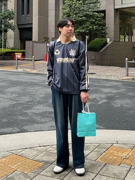 「kutir（クティール）のアイテム（パンツ）」を使った、Z(ゼット) さん（メンズ・182cm）の秋コーディネート