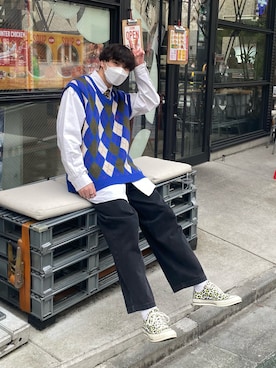 「CELINE（セリーヌ）のアイテム（フォーマルスーツ/小物）」を使った、Z(ゼット) さん（メンズ・182cm）の春コーディネート